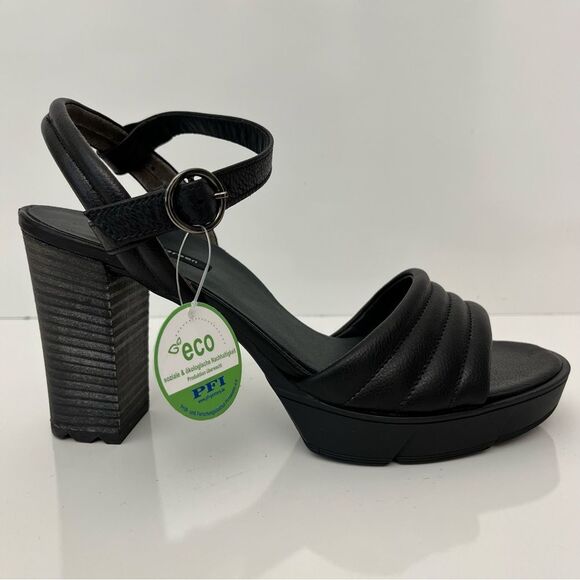 Paul Green Shoes - PAUL GREEN Leslie Platform Sandal In Black Leather Size 8.5 NEW